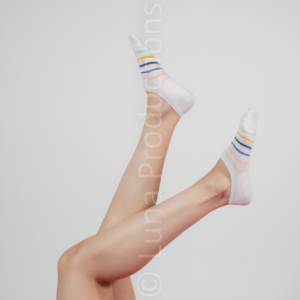 Ankle Socks - White with Stripes